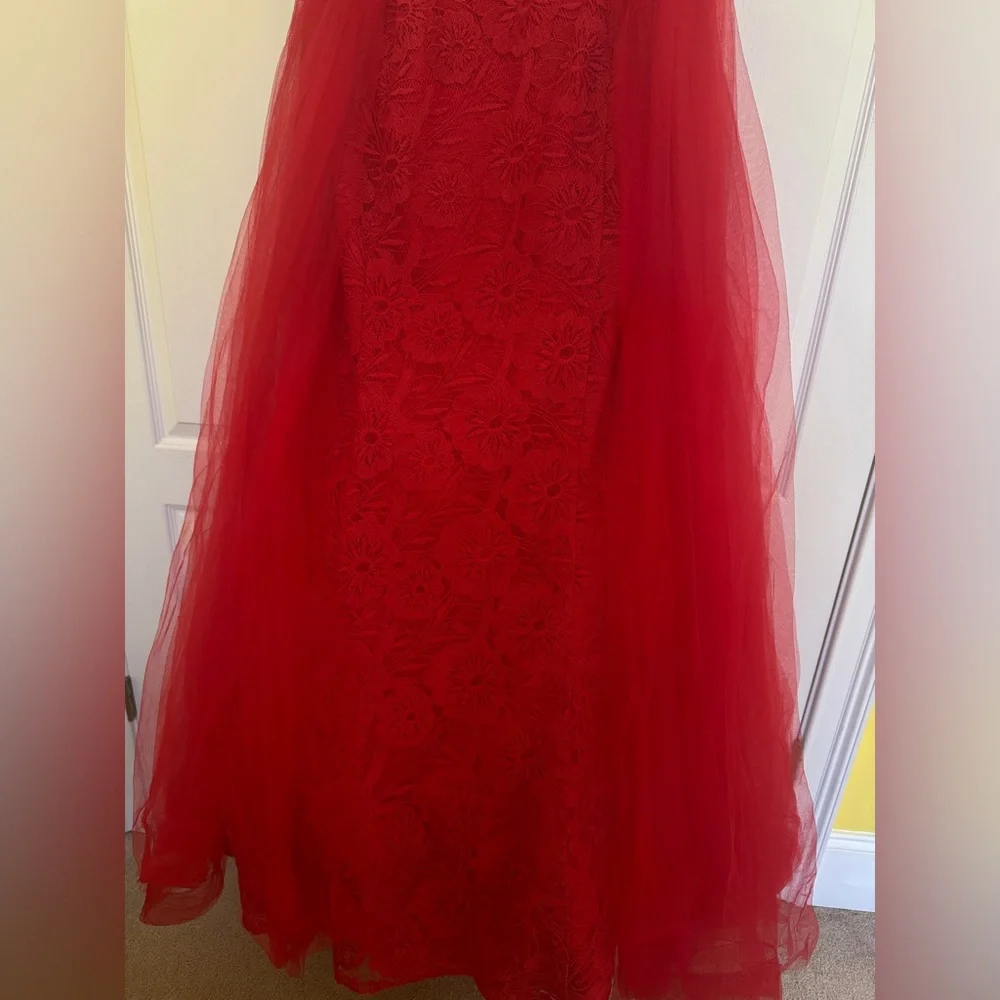 NWT Rachel Allan Red Prom Dress - Picture 6 of 14